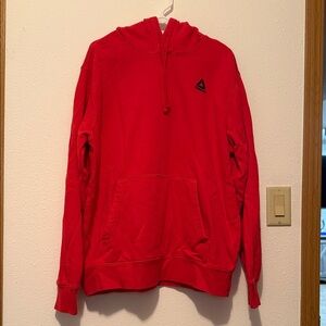 Reebok Men’s Red Pullover Hoodie with Kangaroo Pocket